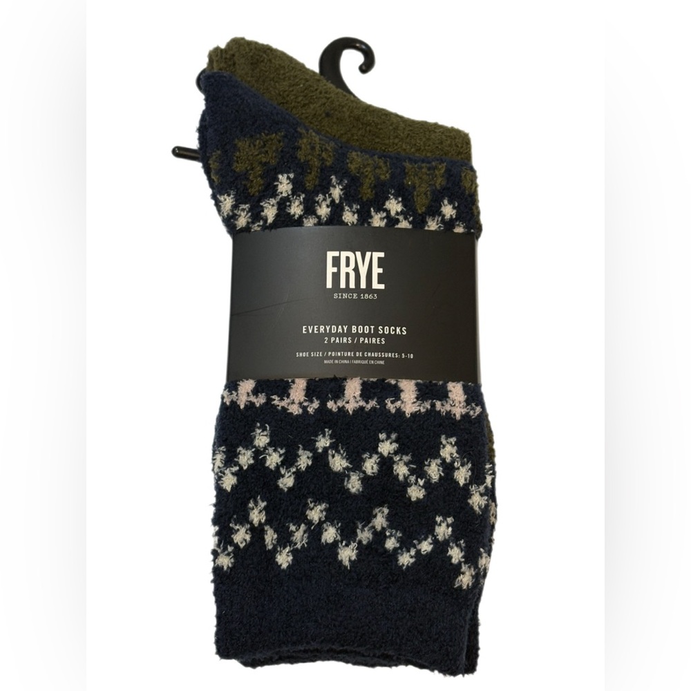FRYE Navy & Olive Everyday Boot Socks - 2 Pack NWT